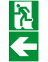 sortie de secours gauche dessous (2fois 10x10cm) - sticker/autocollant
