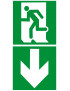sortie de secours bas dessous (2fois 10x10cm) - sticker/autocollant