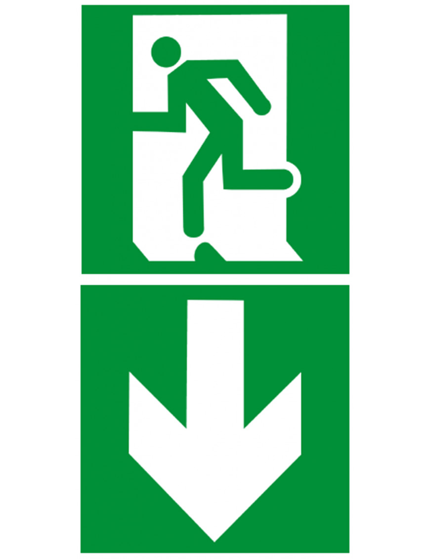 sortie de secours bas dessous (2fois 15x15cm) - sticker/autocollant sortie de secours bas dessous (2fois 15x15cm) - sticker/autocollant