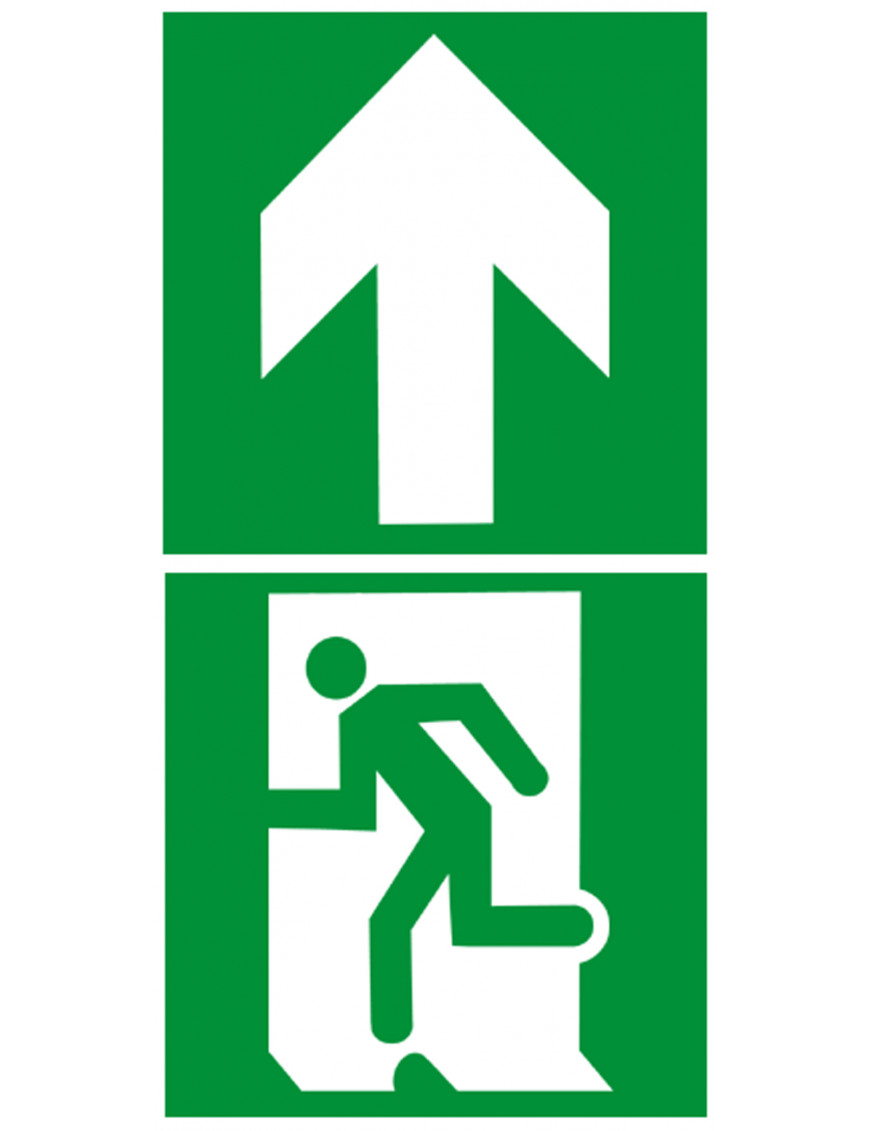 sortie de secours haut dessus (2fois 20x20cm) - sticker/autocollant sortie de secours haut dessus (2fois 20x20cm) - sticker/autocollant