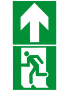 sortie de secours haut dessus (2fois 20x20cm) - sticker/autocollant