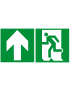 sortie de secours haut (2fois 10x10cm) - sticker/autocollant