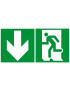 sortie de secours bas (2fois 10x10cm) - sticker/autocollant