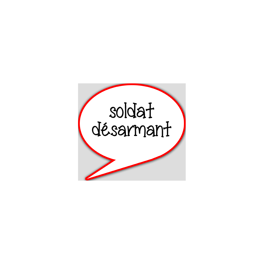 soldat désarmant - 10x9cm - sticker/autocollant