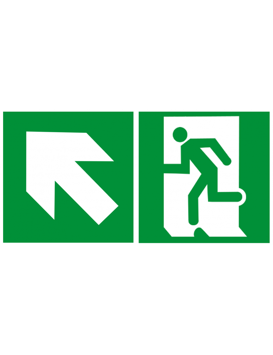 sortie de secours gauche haut (2fois 15x15cm) - sticker/autocollant sortie de secours gauche haut (2fois 15x15cm) - sticker/autocollant