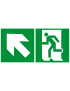sortie de secours gauche haut (2fois 15x15cm) - sticker/autocollant