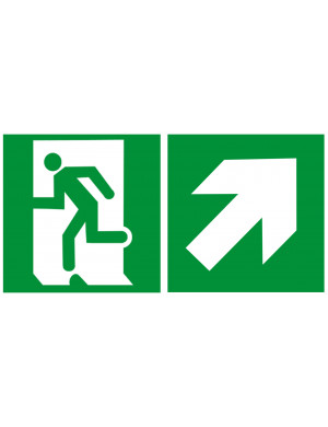 sortie de secours droite haut (2fois 20x20cm) - sticker/autocollant