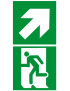 sortie de secours dessus droite (2fois 15x15cm) - sticker/autocollant