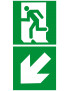 sortie de secours dessous gauche (2fois 5x5cm) - sticker/autocollant