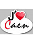 J'aime Caen - 5x3.7cm - Sticker/autocollant