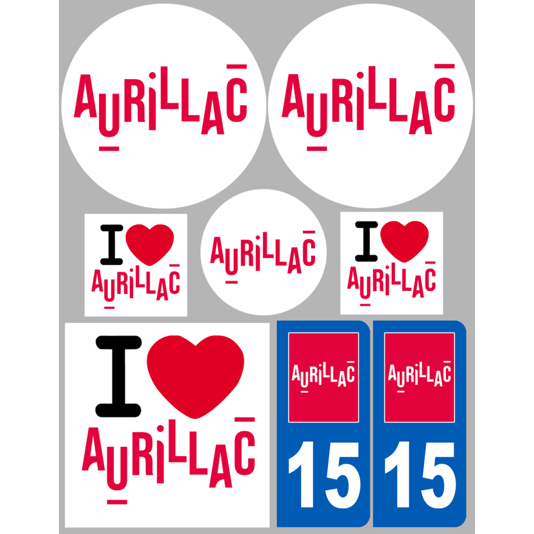 Aurillac (8 autocollants variés) - Sticker/autocollant