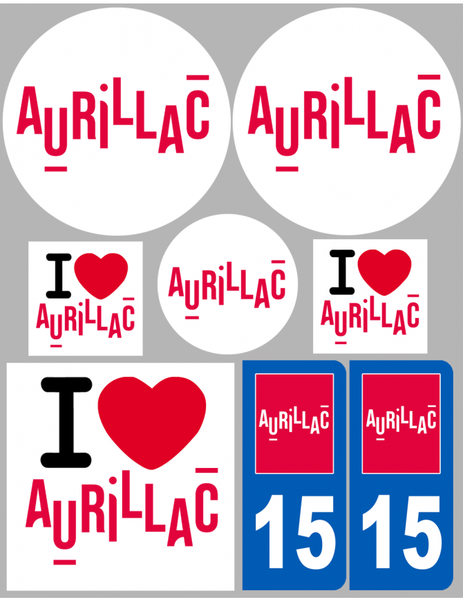 Aurillac (8 autocollants variés) - Sticker/autocollant