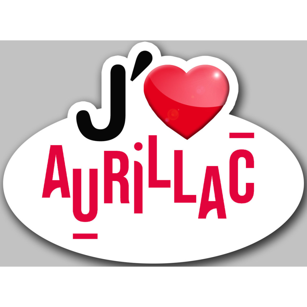 J'aime Aurillac - 5x3.7cm - Sticker/autocollant