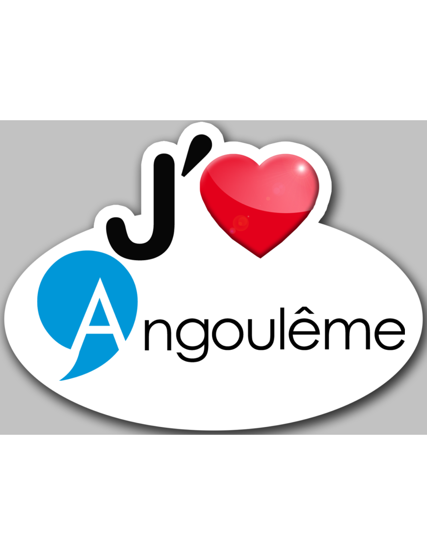 J'aime Angoulême - 5x3.7cm - Sticker/autocollant