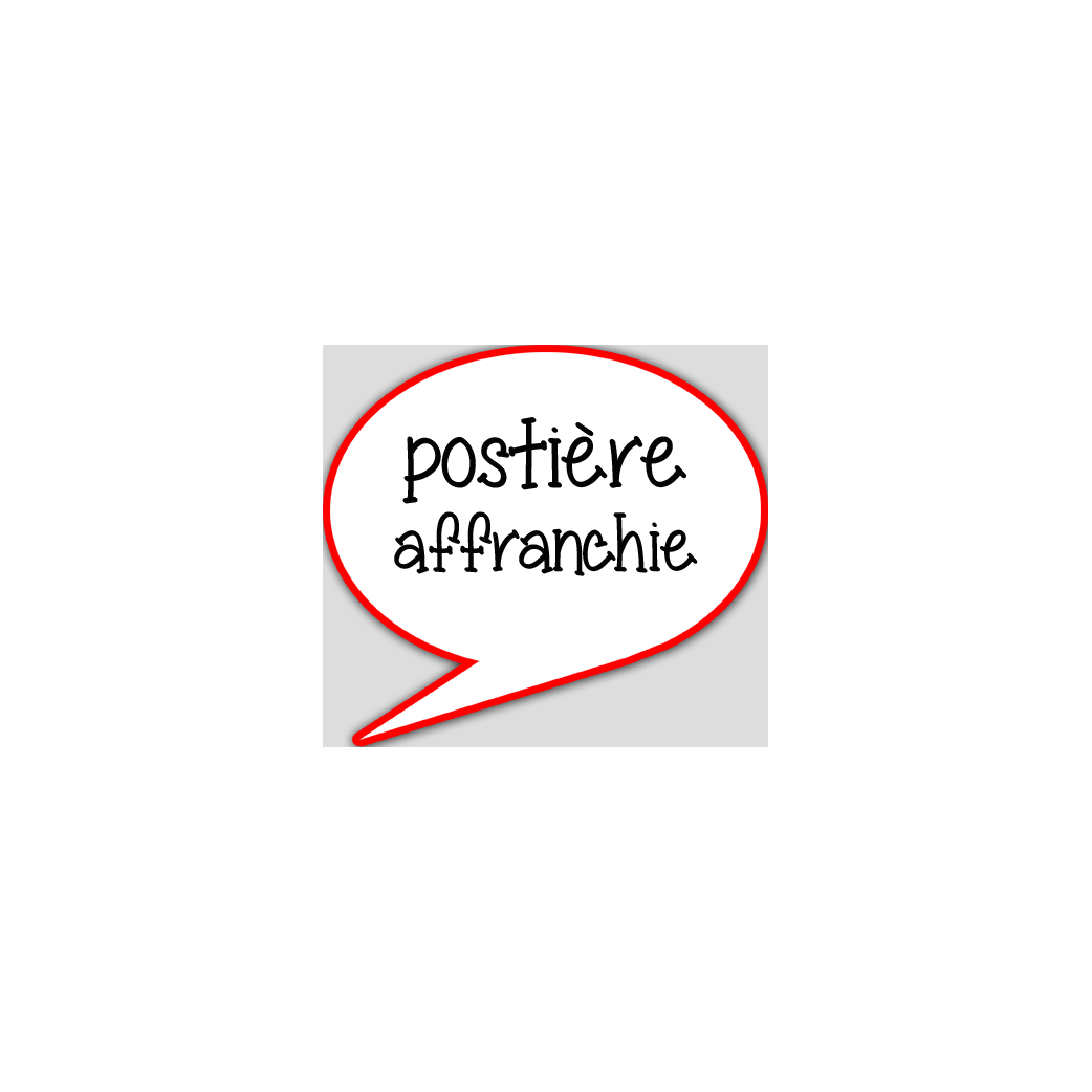 Postière affranchie - 10x9cm - sticker/autocollant