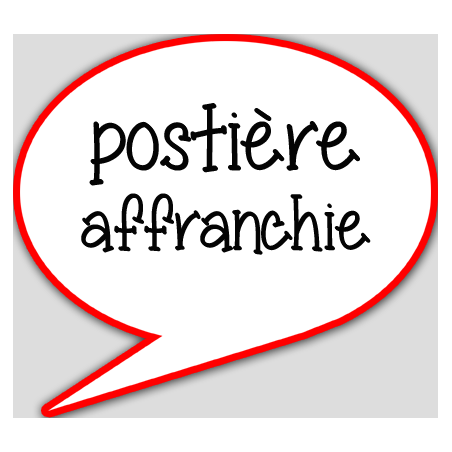 Postière affranchie - 10x9cm - sticker/autocollant
