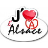 j'aime l'Alsace - 5x3.7cm - Sticker/autocollant