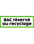 Bac réservé au recyclage - 29x10cm - Sticker/autocollant