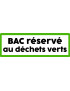 Bac réservé déchets verts - 15x5cm - Sticker/autocollant