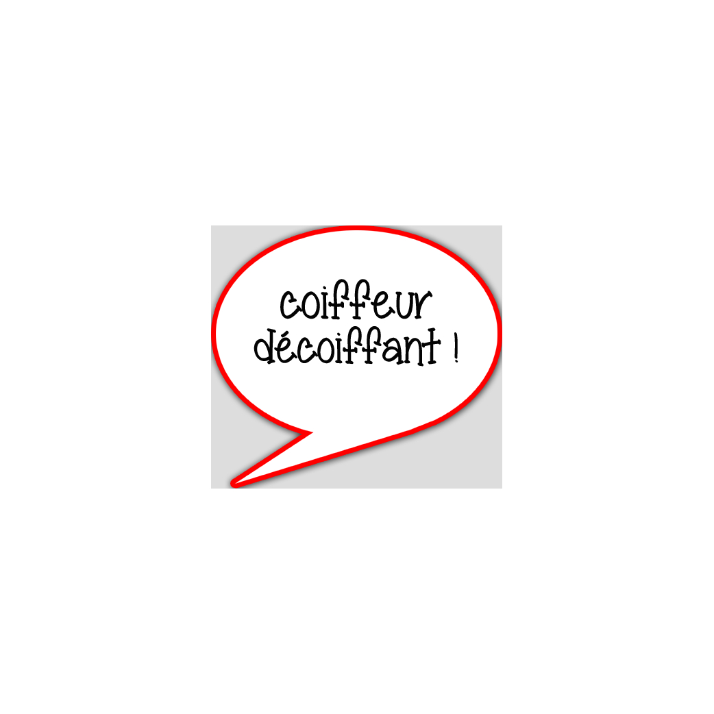 coiffeur décoiffant - 15x13.5cm - sticker/autocollant