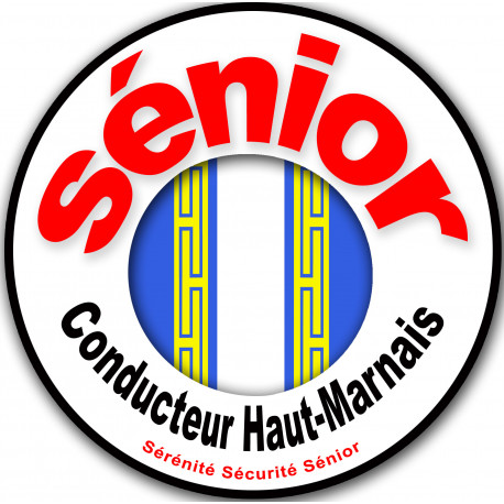 conducteur Sénior Blason Haut-Marnais - 10cm - Sticker/autocollant conducteur Sénior Blason Haut-Marnais - 10cm - Sticker/autocollant