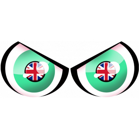Paire d'yeux Anglais - 14x6cm - Sticker/autocollant Paire d'yeux Anglais - 14x6cm - Sticker/autocollant