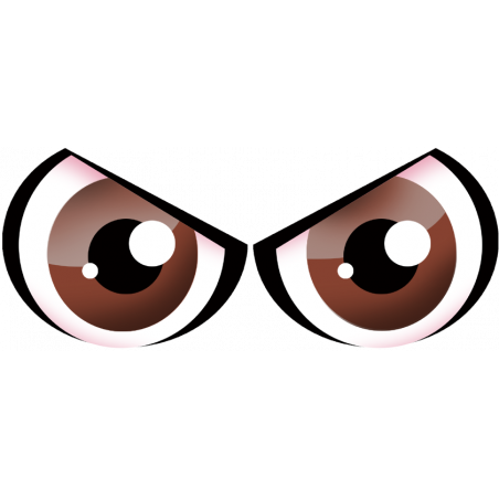 Paire d'yeux marrons - 14x6cm - Sticker/autocollant