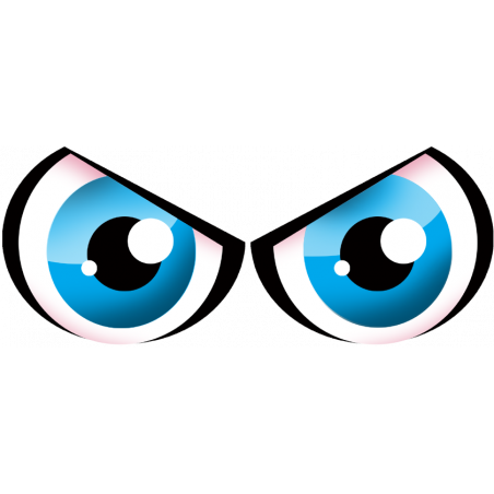 Paire d'yeux bleus - 14x6cm - Sticker/autocollant