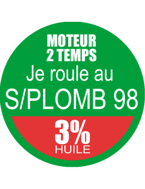 SANS PLOMB 98 mélange 3 pourcent - 5cm - Sticker/autocollant