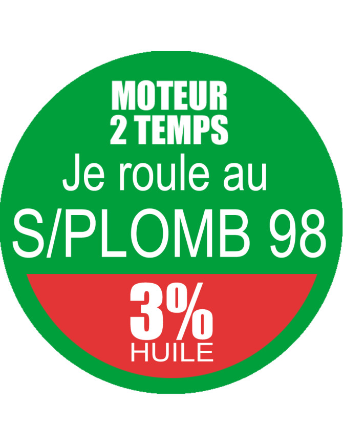 SANS PLOMB 98 mélange 3 pourcent - 5cm - Sticker/autocollant