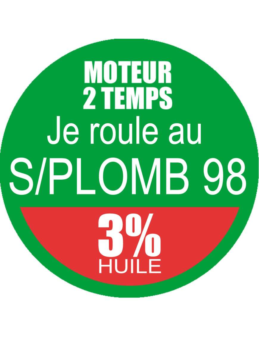 SANS PLOMB 98 mélange 3 pourcent - 10cm - Sticker/autocollant