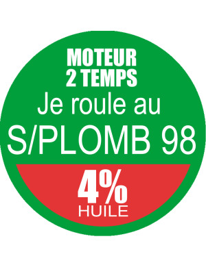 SANS PLOMB 98 mélange 4 pourcent - 10cm - Sticker/autocollant