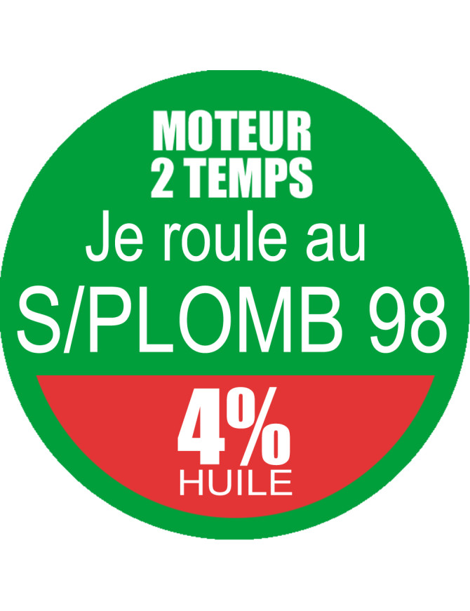 SANS PLOMB 98 mélange 4 pourcent - 5cm - Sticker/autocollant