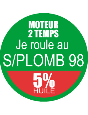 SANS PLOMB 98 mélange 5 pourcent - 5cm - Sticker/autocollant