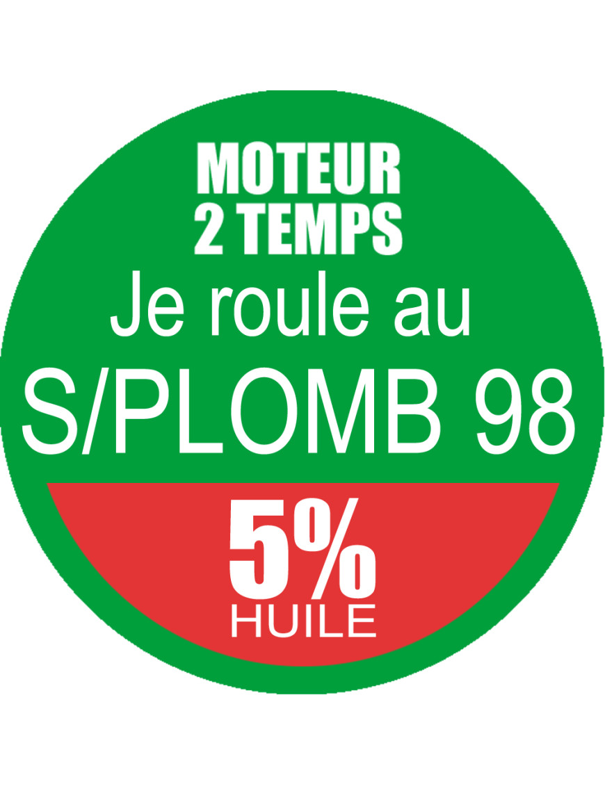 SANS PLOMB 98 mélange 5 pourcent - 10cm - Sticker/autocollant