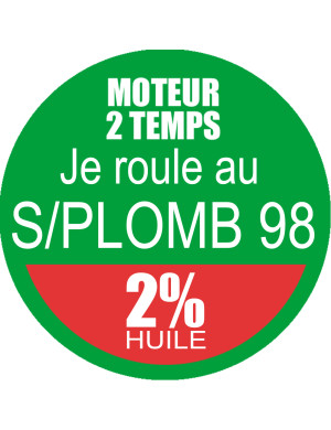 SANS PLOMB 98 mélange 2 pourcent - 5cm - Sticker/autocollant