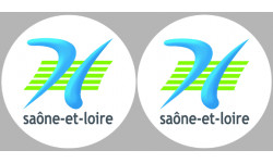 département de la Saône et Loire - 2fois 10cm - Sticker/autocollant