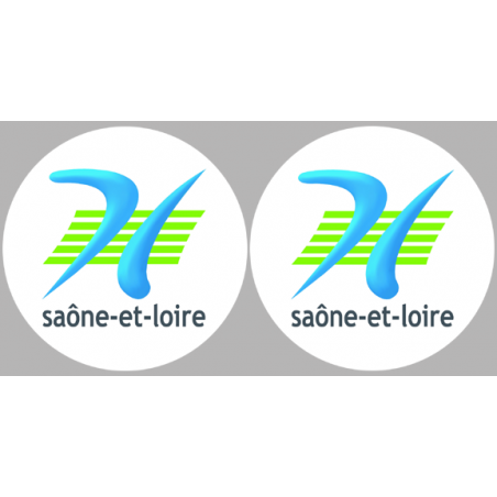 département de la Saône et Loire - 2fois 10cm - Sticker/autocollant