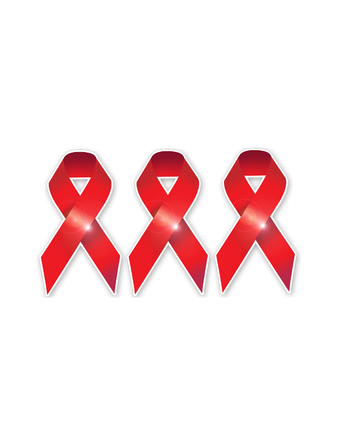 soutien contre le sida - 3fois 10x5.7cm - Sticker/autocollant