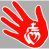 main vendéenne rouge - 5x5cm - Sticker/autocollant