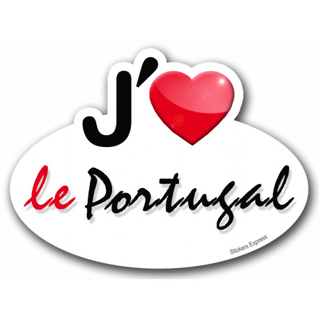 j'aime le Portugal - 5x3.7cm - Sticker/autocollant j'aime le Portugal - 5x3.7cm - Sticker/autocollant