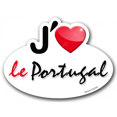 j'aime le Portugal - 5x3.7cm - Sticker/autocollant