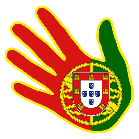 main Portugaise - 10x10cm - Sticker/autocollant main Portugaise - 10x10cm - Sticker/autocollant