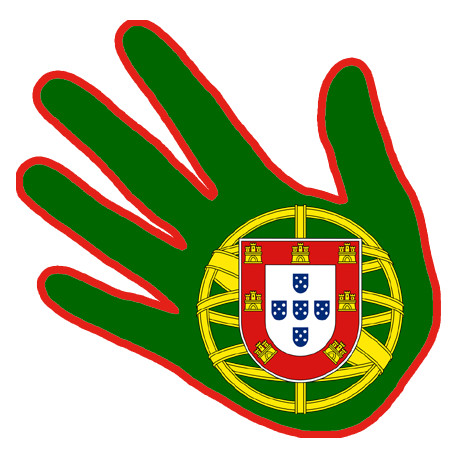 main Portugaise verte - 10x10cm - Sticker/autocollant main Portugaise verte - 10x10cm - Sticker/autocollant
