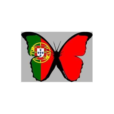 effet papillon Portugais - 10x7cm - Sticker/autocollant