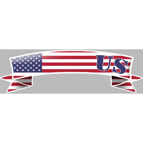 flamme USA - 10x3cm - Sticker/autocollant flamme USA - 10x3cm - Sticker/autocollant