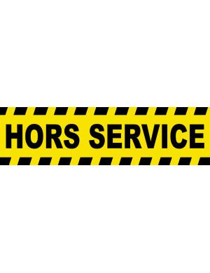 Hors service - 10x2.7cm - Sticker/autocollant