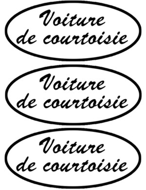 voiture de courtoisie - 3 stickers de 20x9cm - Sticker/autocollant