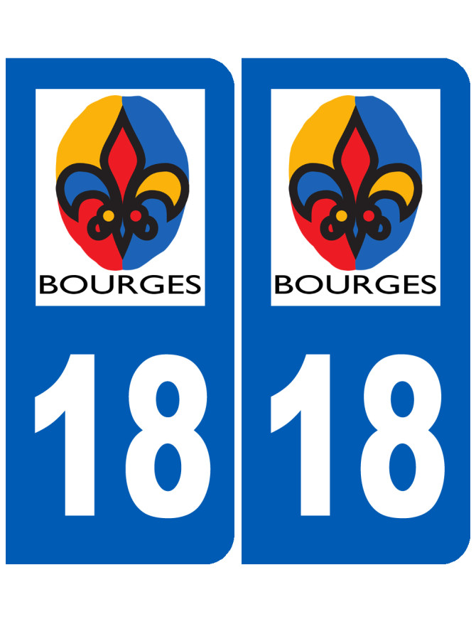 immatriculation Bourges 18 - Sticker/autocollant