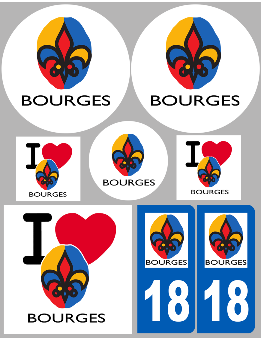 Bourges (8 autocollants variés) - Sticker/autocollant